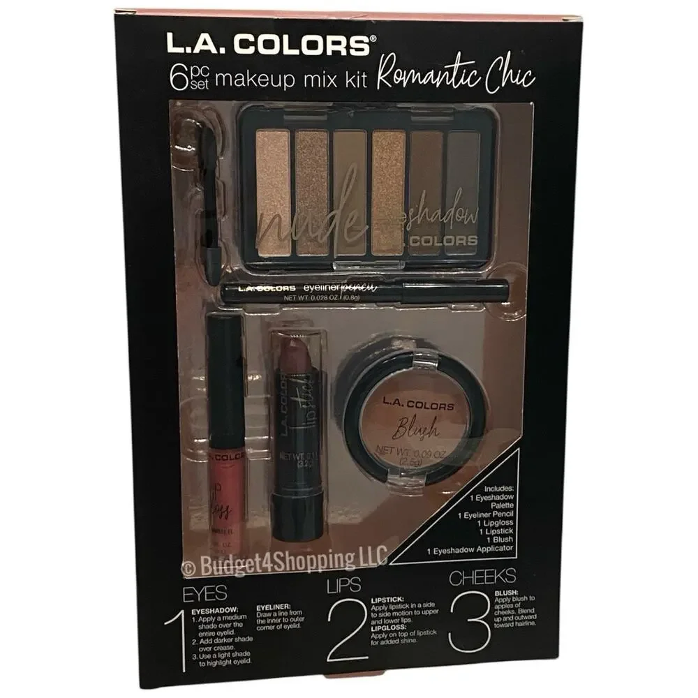 LA. Colors Romantic Chic Get the Look Book 6 Piece Set Makeup Mix Kit